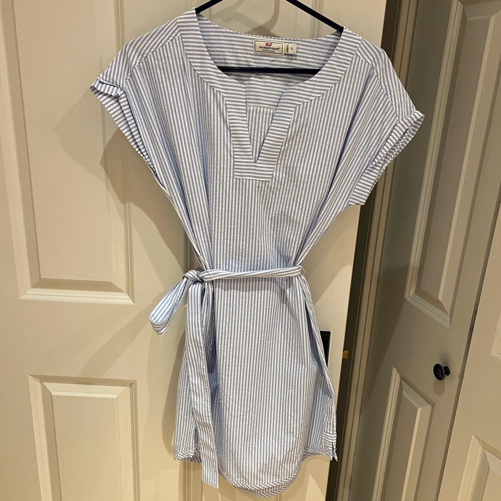 Vineyard Vines Blue & White Striped Short Dress